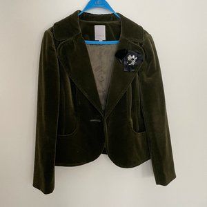 Vintage Velvet Green Blazer